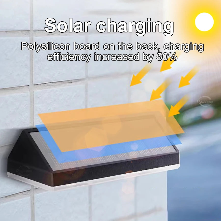 2 Pack Colorful Solar Wall Lights 3 LED Solar Fence Lights Outdoor