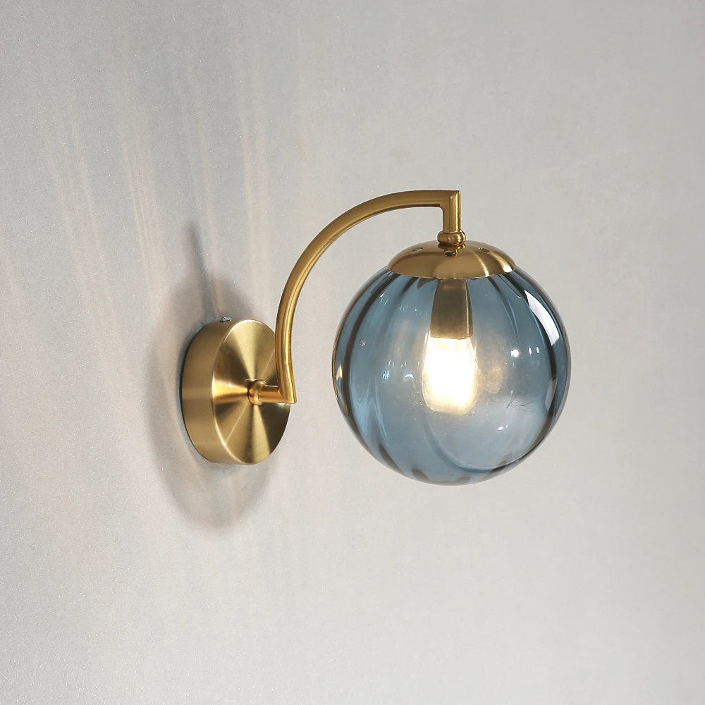 Glass Shade Bedside Wall Lamp