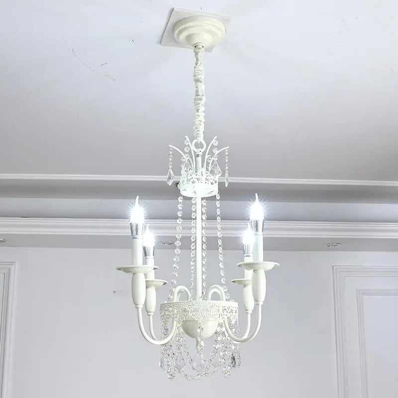 Modern 6-Light Crystal Chandelier LED Ceiling Light with E14 Bulb Base