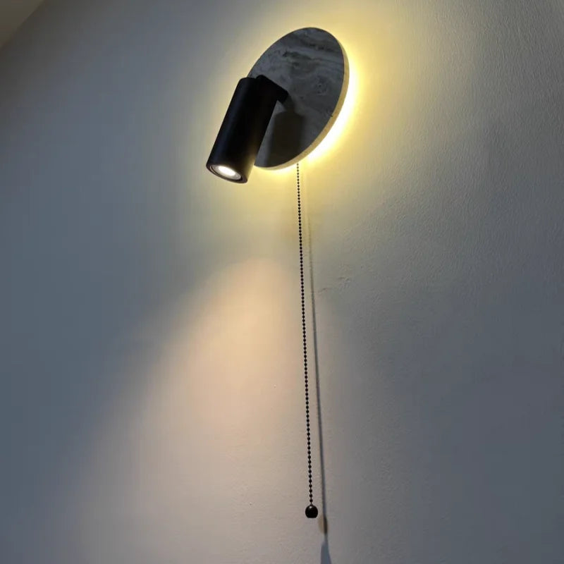 Wood Pull Chain Wall Sconce