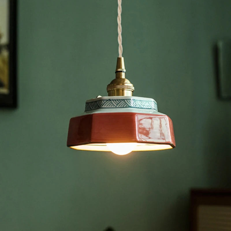 New Chinese-style retro ceramic pendant lights, Japanese-style