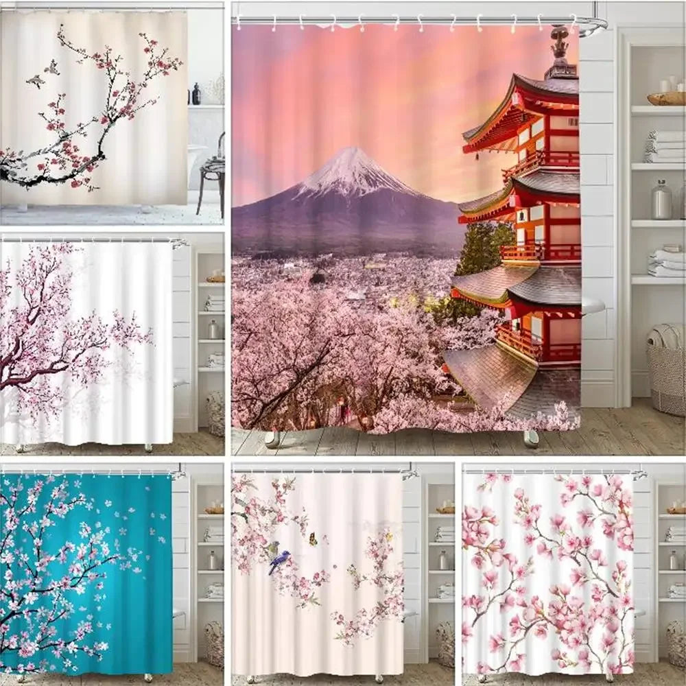 Japanese Sakura Shower Curtain