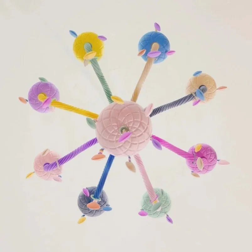European Children Rainbow Chandelier Designer Macarone Lights Led