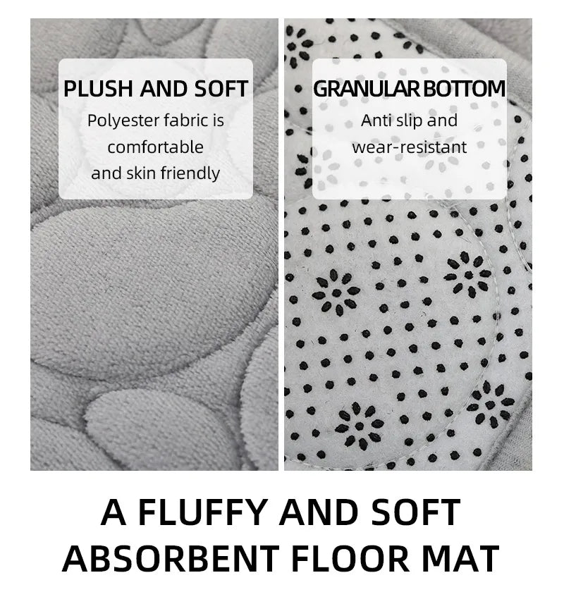 Stone Pattern Bathroom Mat Set