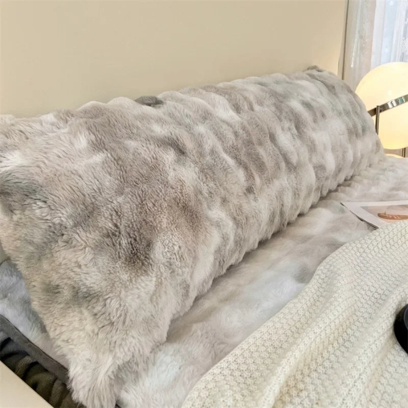 Solid Color Plush Long Pillowcase Cushion Cover