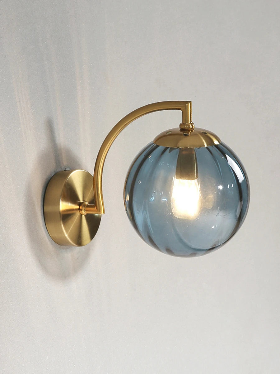Glass Shade Bedside Wall Lamp