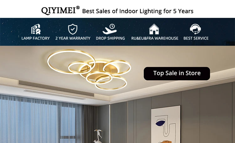 Gold and Black Aisle LED Chandelier