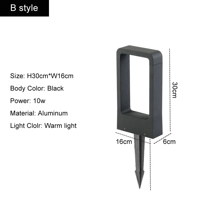Waterproof 10W LED Garden Bollard Light