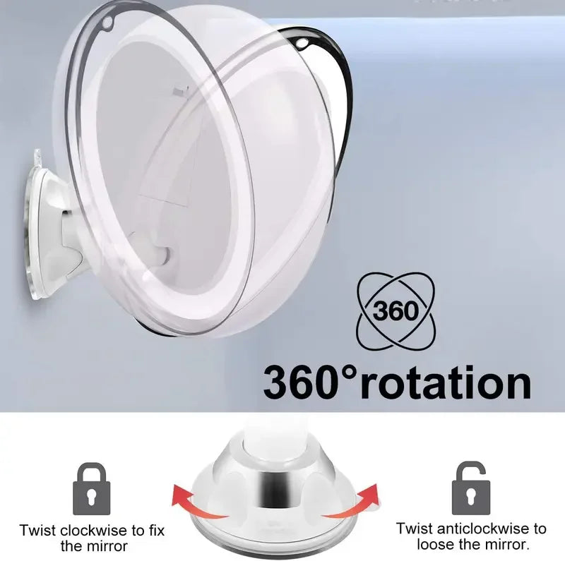 Round LED Makeup Mirror with 10X Magnification
