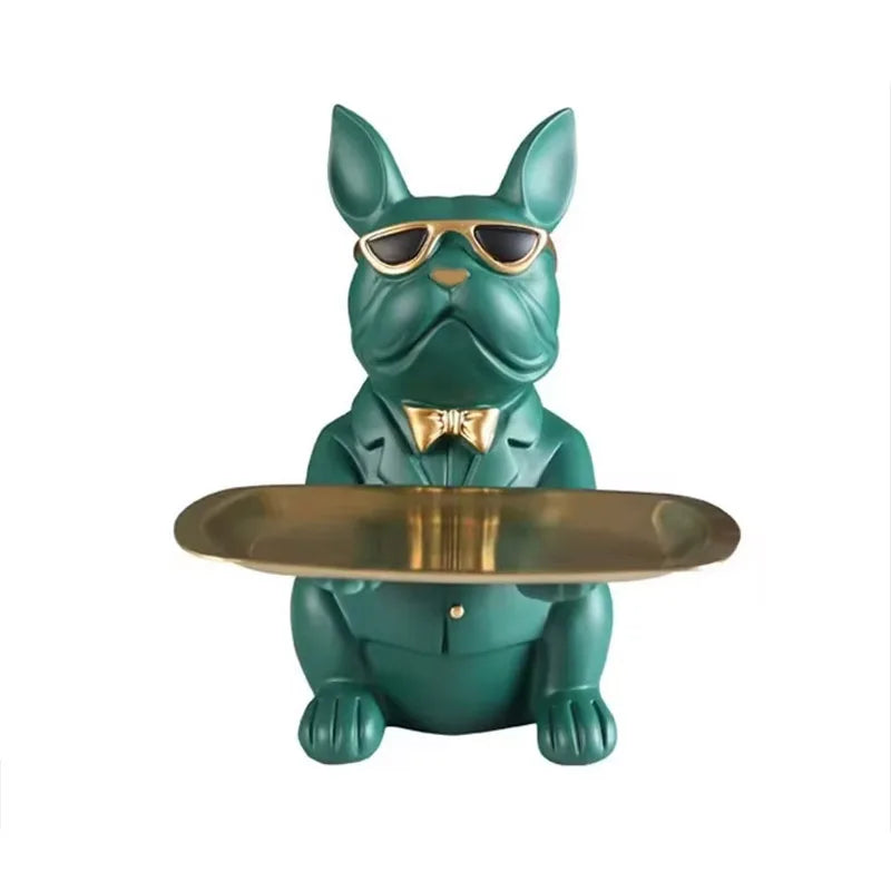 Multi Functional Bulldog Tray Animal Statue Creative Ornament Living