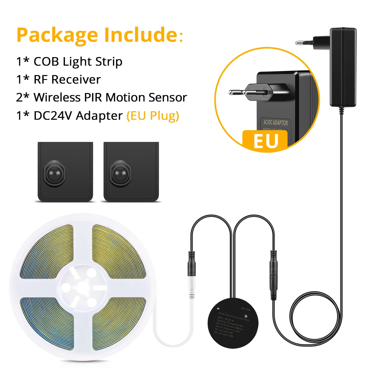 LED Stairs Night Light 5M 10M Portable PIR Motion Sensor Staircase 24V