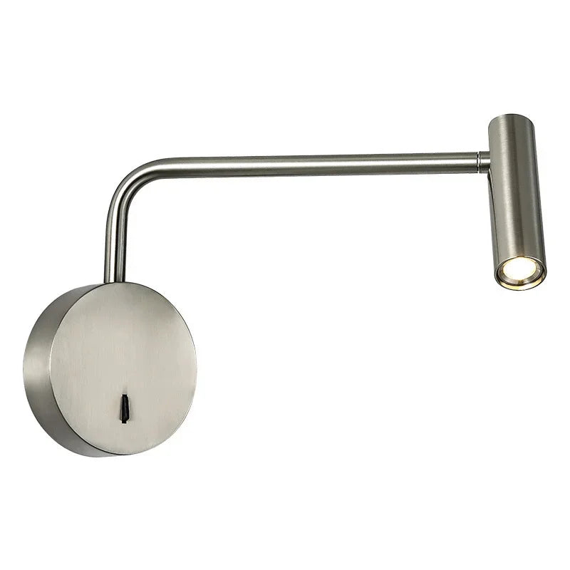 Modern Swing Arm Reading Wall Lamp Hotel Rooms Lamp 3W LED Adjustable