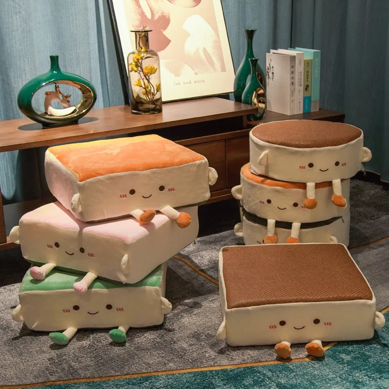 Cartoon Cute Seat Cushion Office Chair Cushion Family Bedroom Window Tatami Floor Cushion Round Thickened Soft Child Car Mat