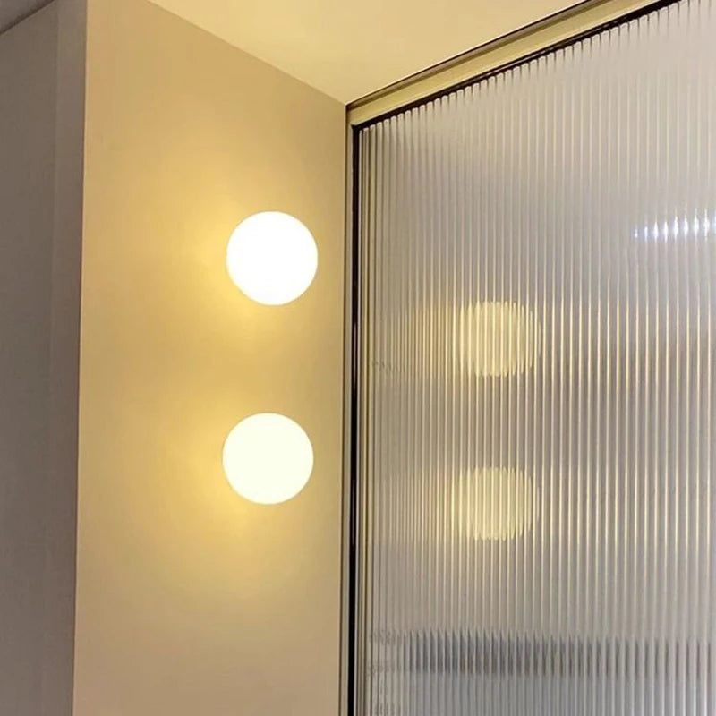Milky Glass Ball Wall Sconce