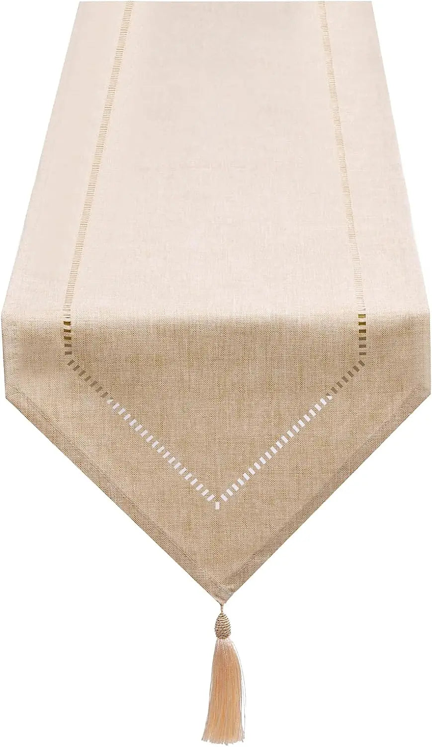 Solid Linen Table Runner With Tassel