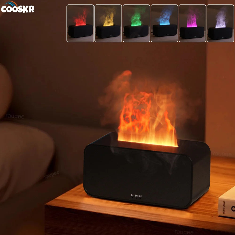Air Aroma Humidifier Diffuser Essential Oils Mini Flame Fragrance