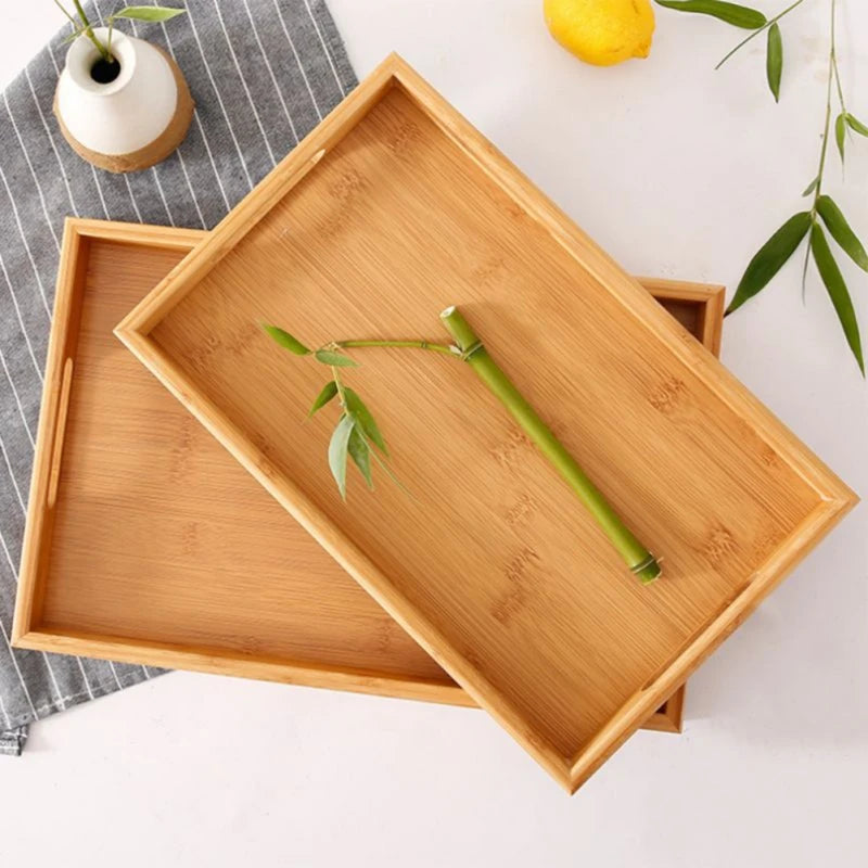 Bamboo Serving Tray With Handles