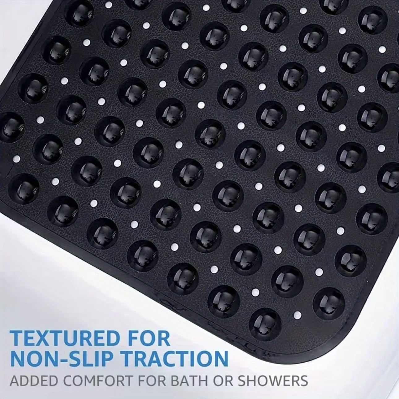 1Pc non-slip shower mat bathtub mat with drain holes and suction cups