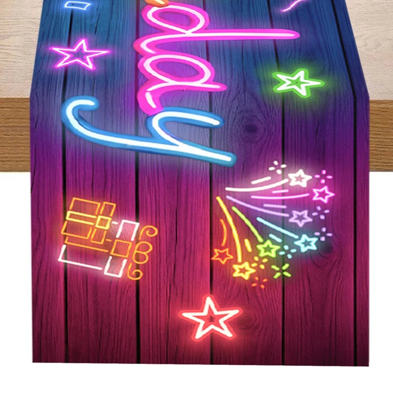 Neon Birthday Party Table Runner