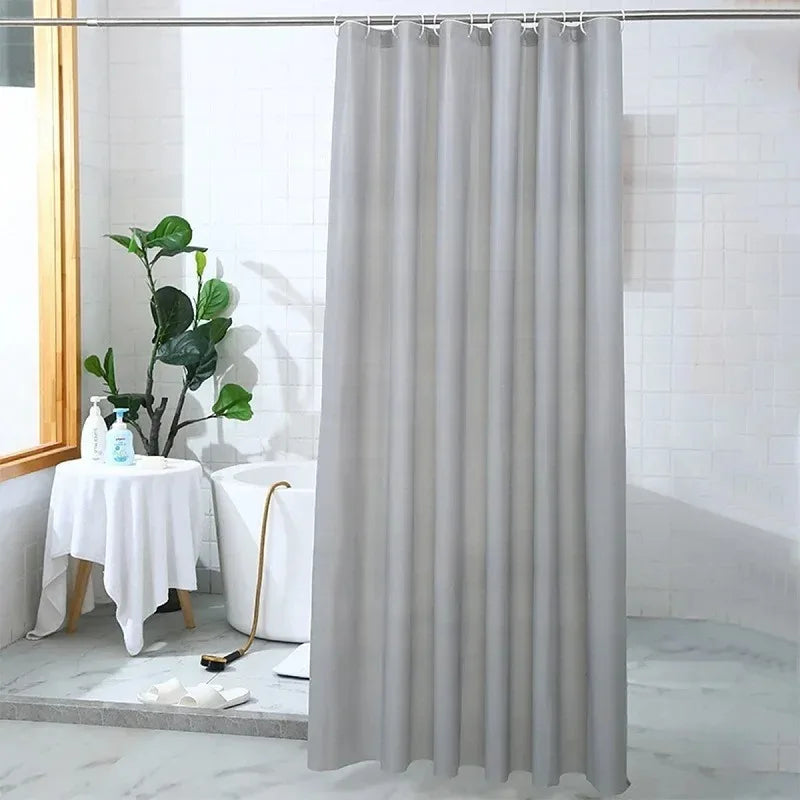 Solid Grey Waterproof Shower Curtain