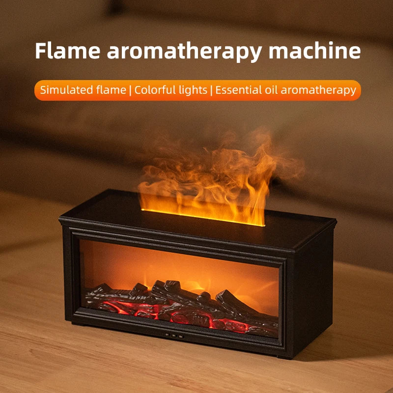 7 colors of essential oil fireplace diffuser mini flame aromatherapy