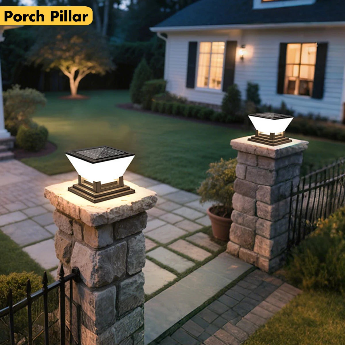 Solar Column Light Auto Night on Day Off 3 Colors IP65 Waterproof