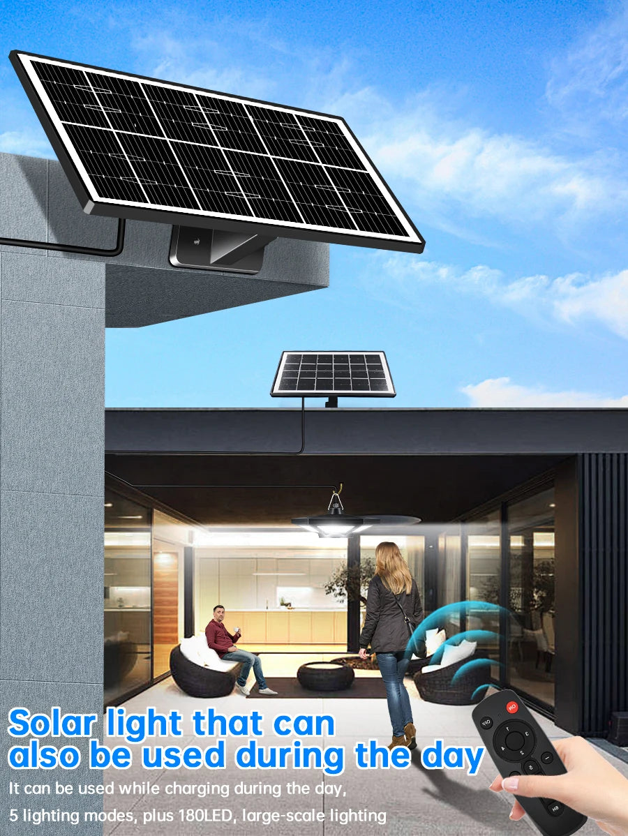 Solar Shed Light Solar Pendant Light Indoor Outdoor 228/180 LED 1000LM