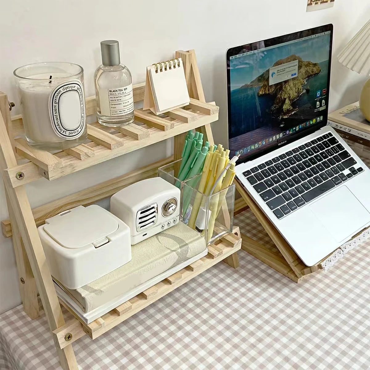 Folding Double Layer Desk Organizer