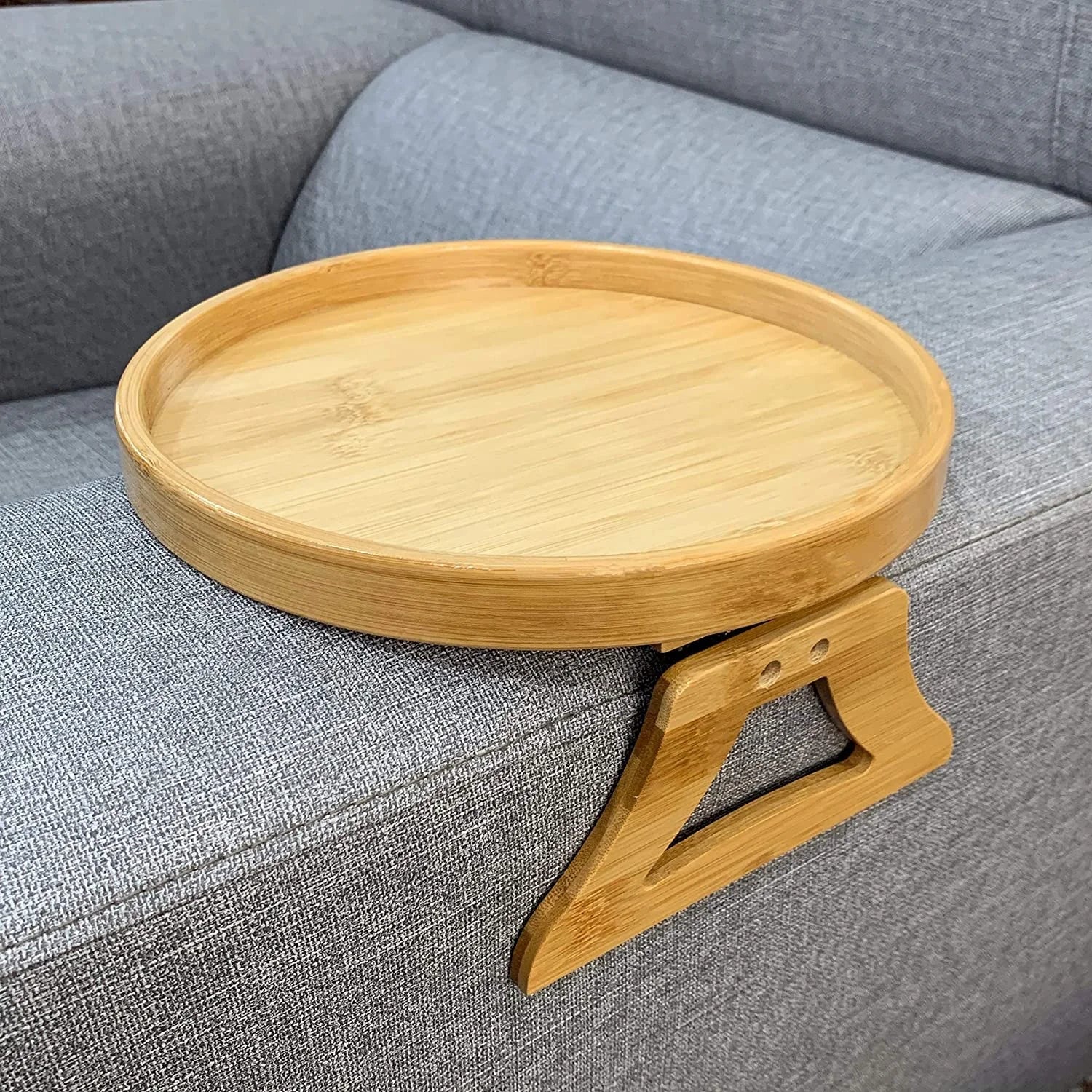 Bamboo Sofa Armrest Clip On Tray
