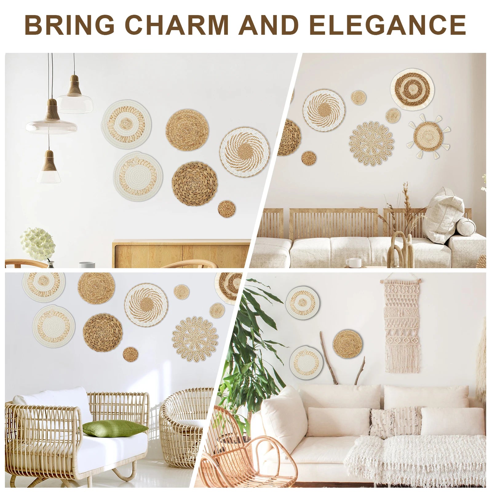 Woven Wall Basket Decor Decorative Rattan Wicker Wall Decor