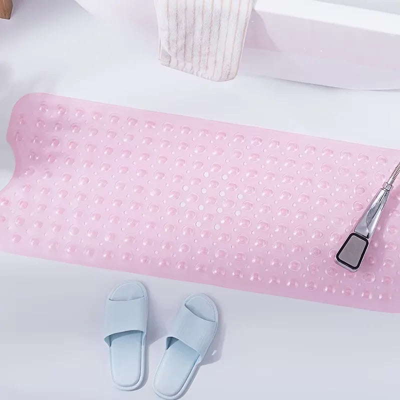 1Pc non-slip shower mat bathtub mat with drain holes and suction cups