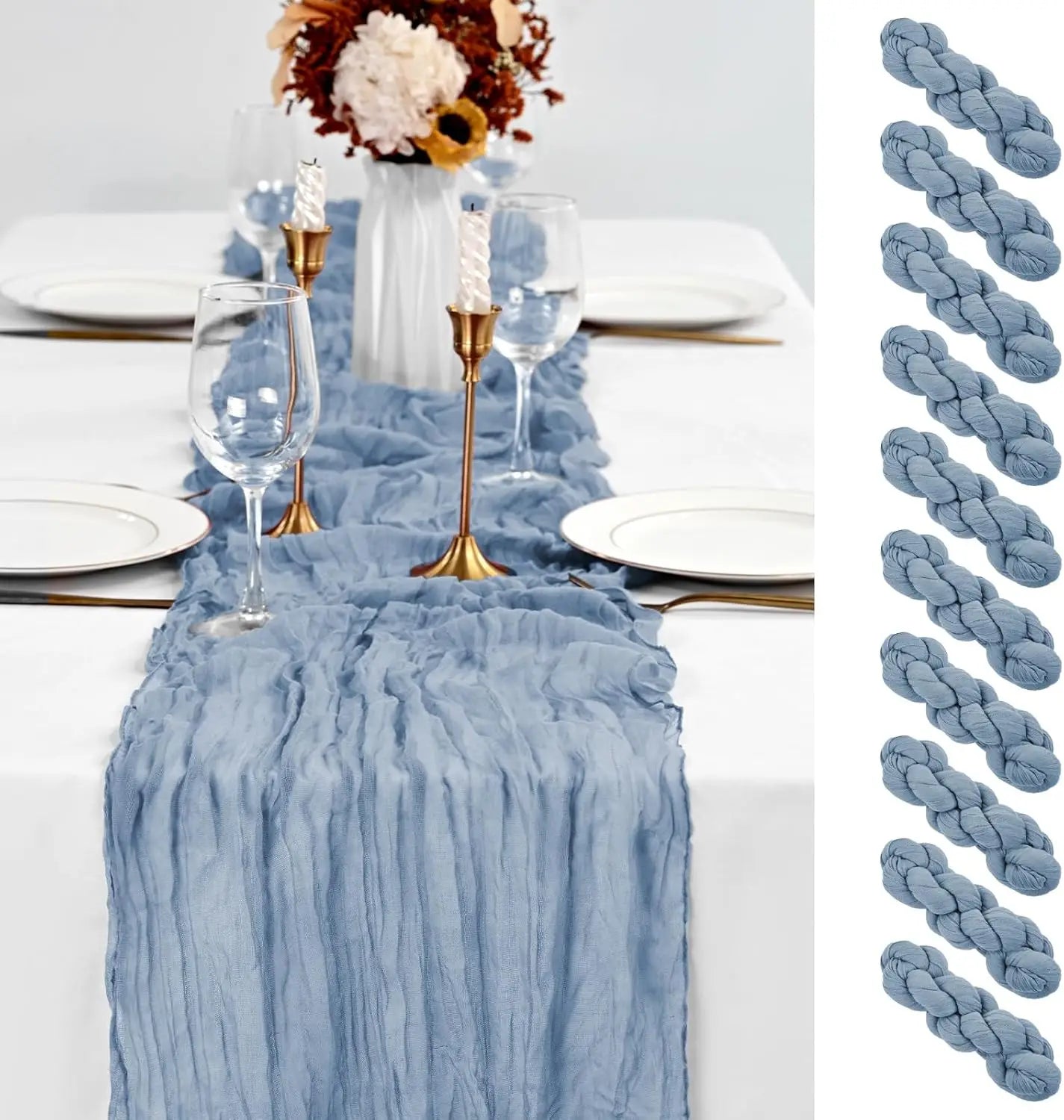Boho Gauze Table Runners Set of 10