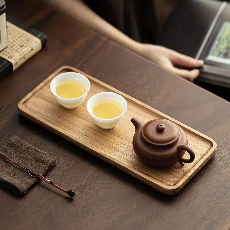 Natural Wood Rectangular Serving Tray