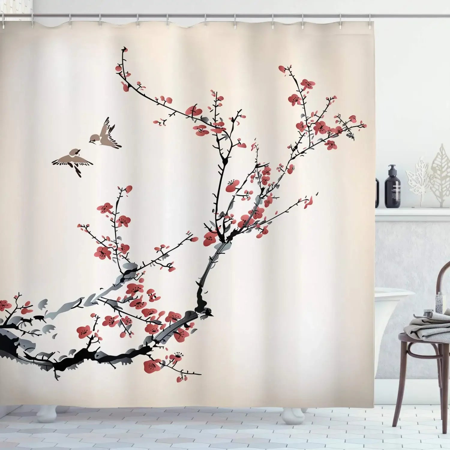 Japanese Sakura Shower Curtain
