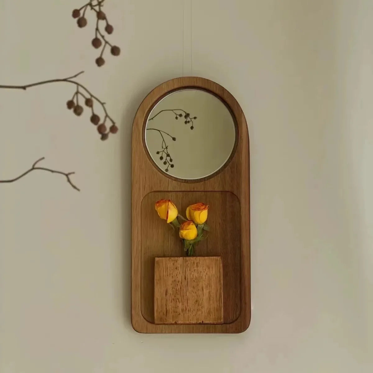 Vintage Solid Wood Wall Mirror