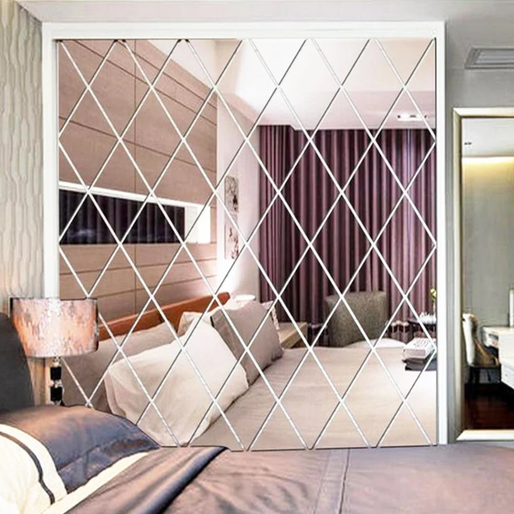3D Diamond Mirror Wall Sticker Set