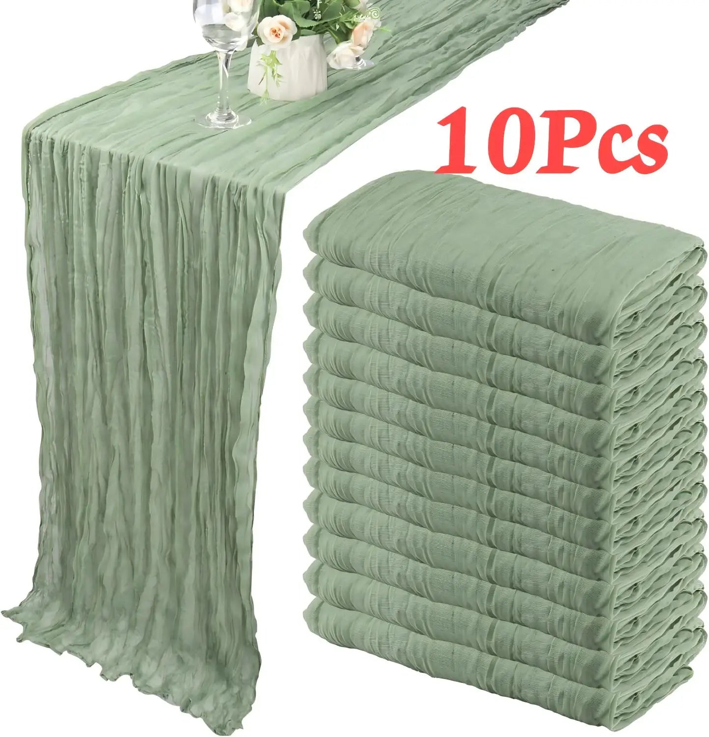 CheeseCloth Table Runner, 40x270cm Boho Gauze Fabric Rustic Sheer