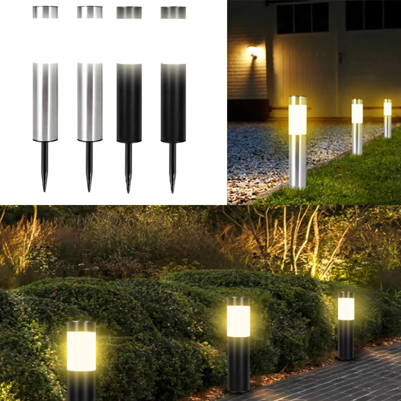 Solar Garden Pathway Lights Outdoor Waterproof LED Lighting Ground Plug