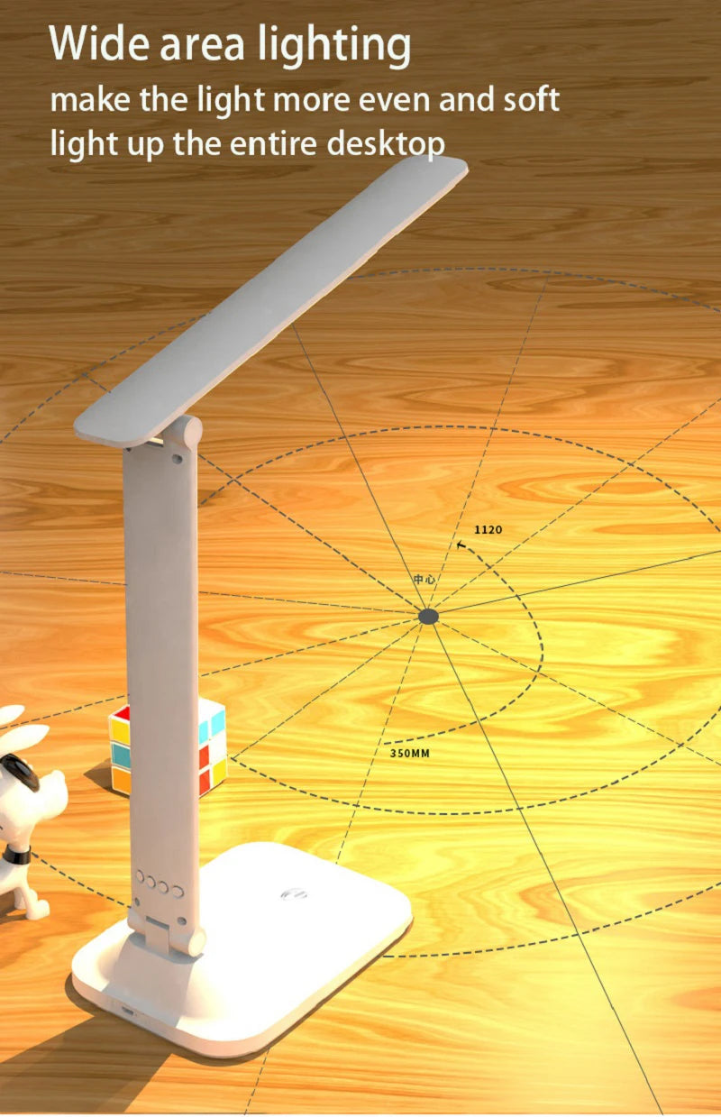 Folding Desk Lamp with Clock