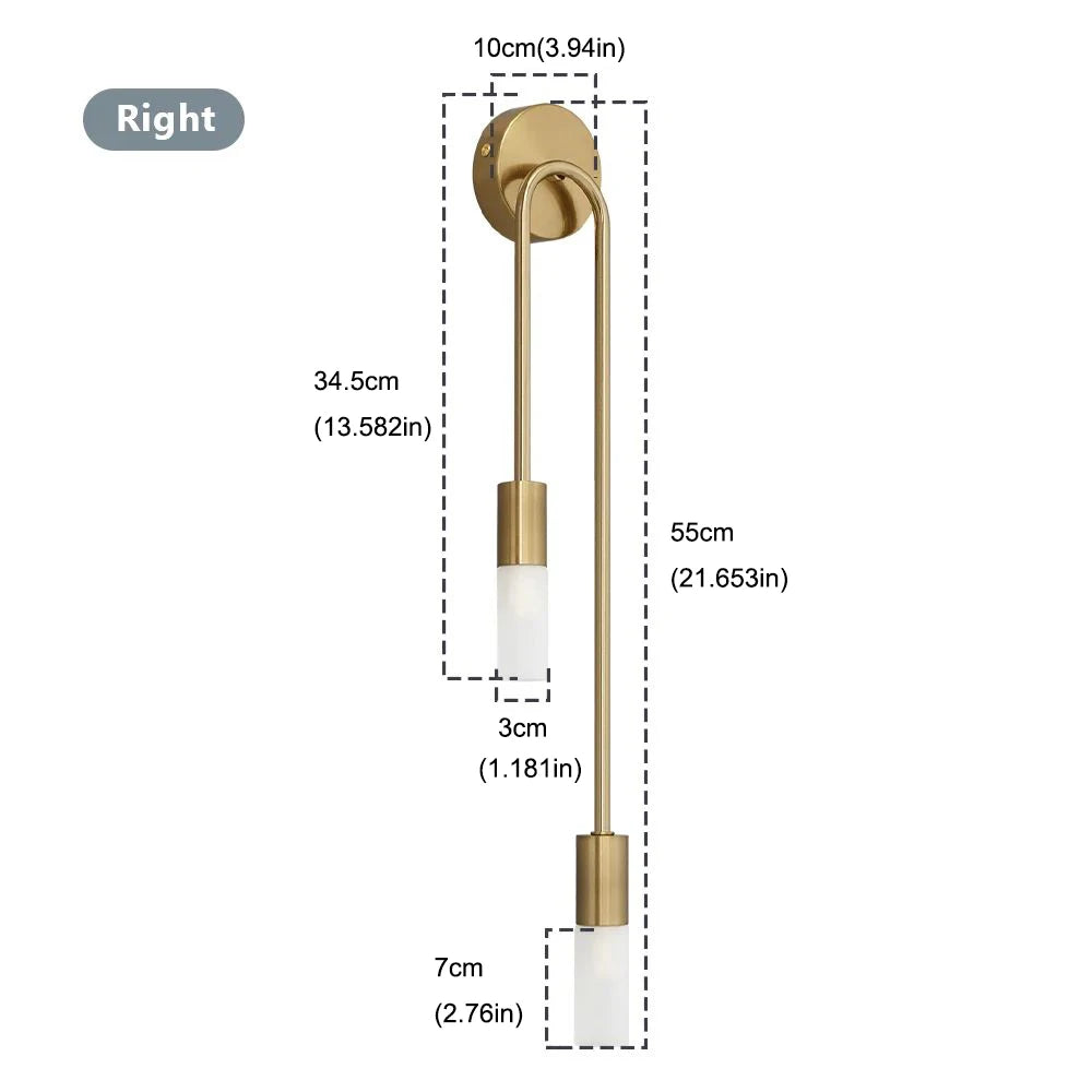 Black Gold Minimalist Wall Lamp