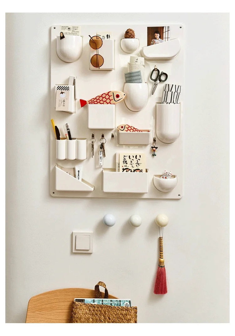 Wall Mounted Storage Rack with Hooks