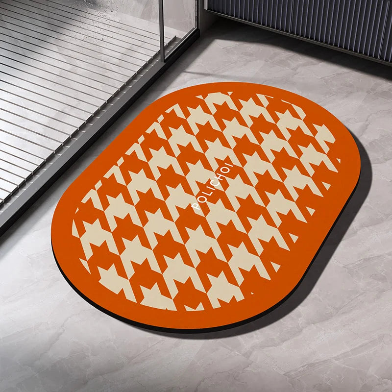 Diatomaceous Earth Bath Mat Bathroom Rug Absorbent Non-slip Floor Foot