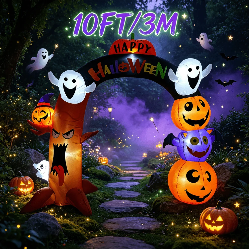 10 ft Inflatable Halloween Archway with LED