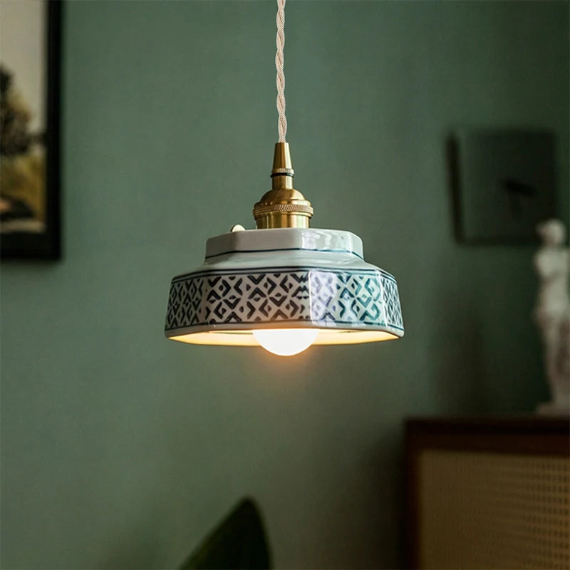 New Chinese-style retro ceramic pendant lights, Japanese-style