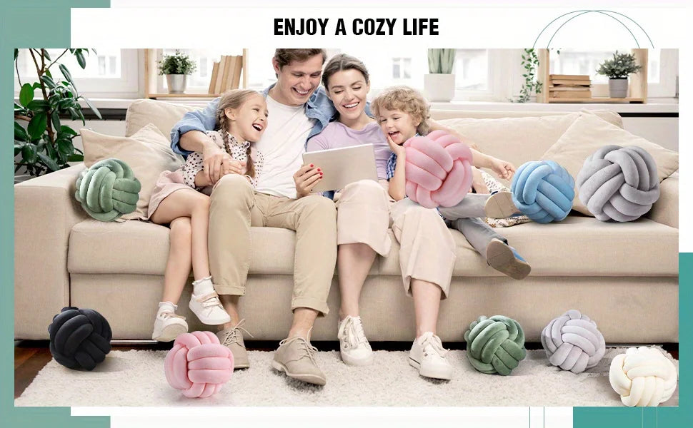 1pc Knot Pillow Ball Round Throw Pillow Home Decor Cushion Decorative