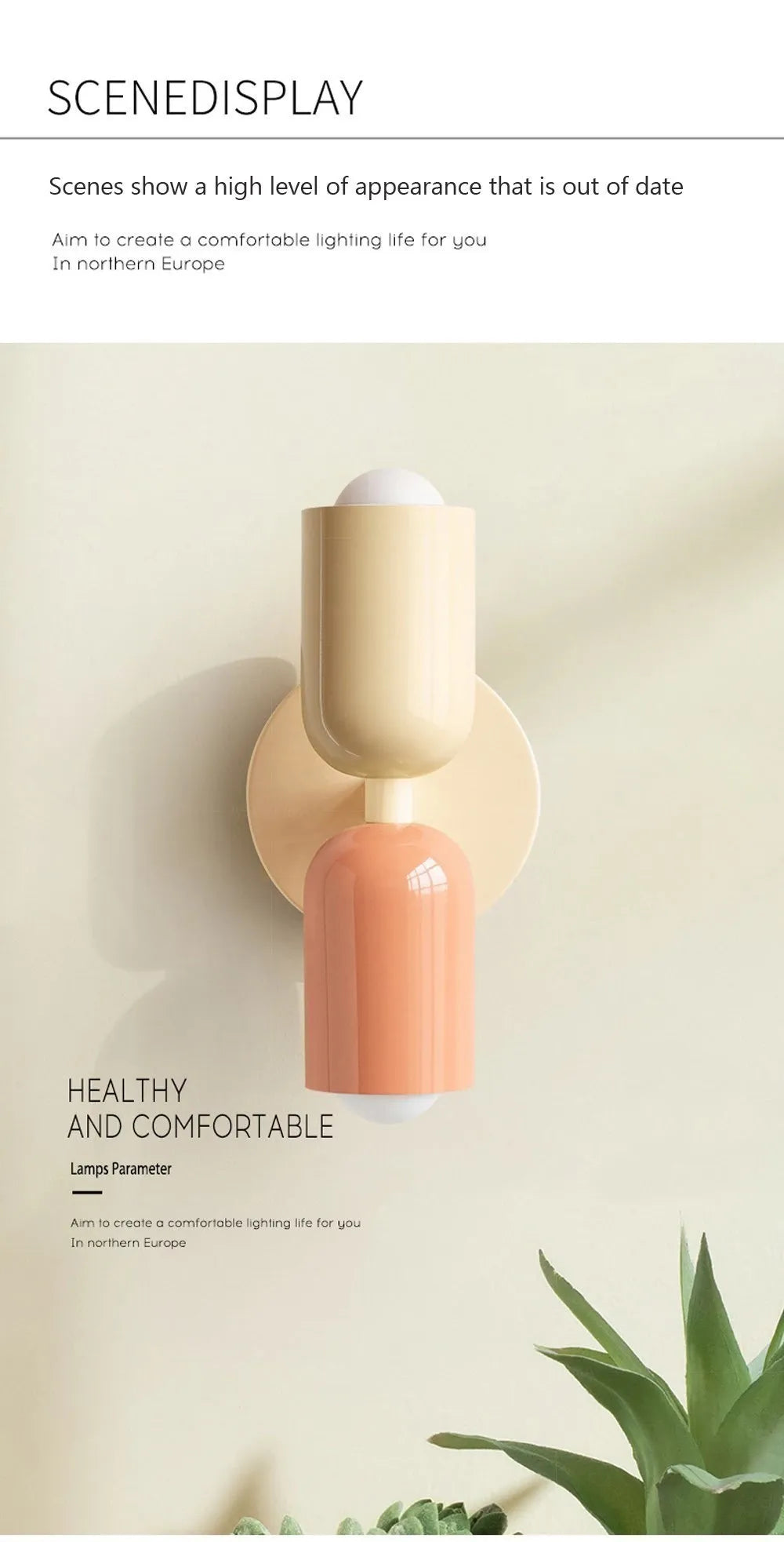 Cream Double Head Wall Lamp
