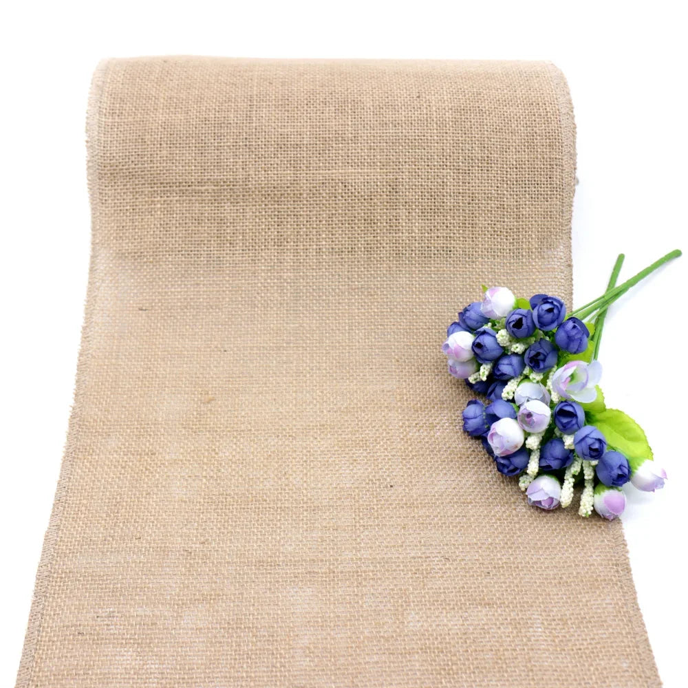 Wide Jute Burlap Table Runner Roll