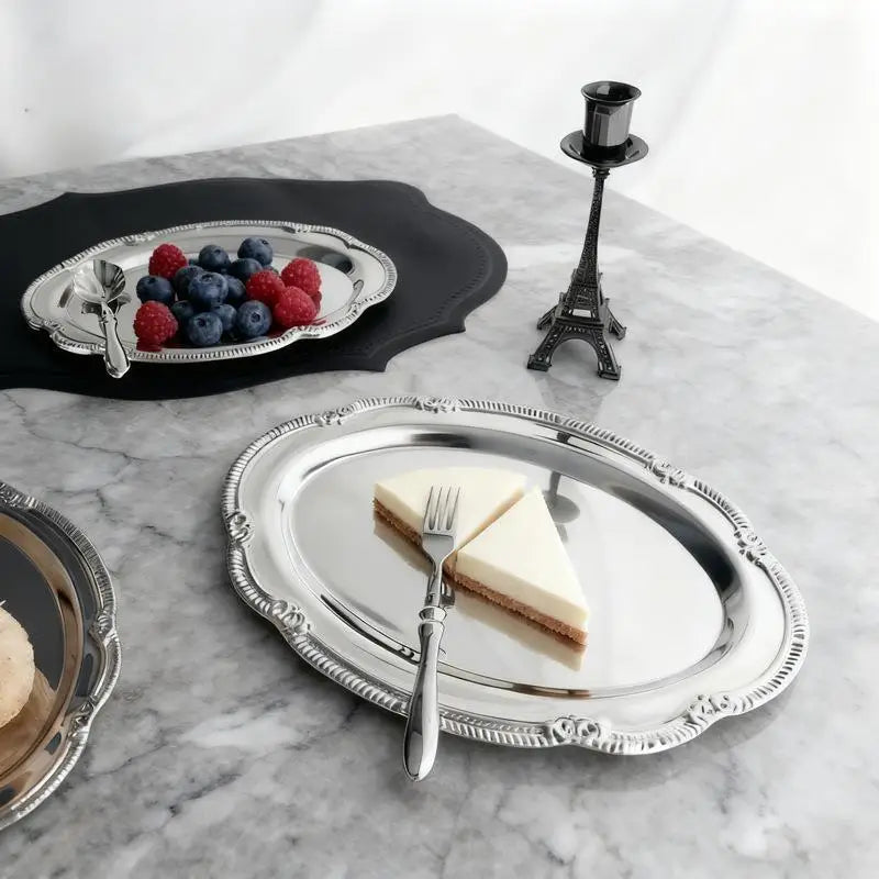 Embossed Oval Serving Tray