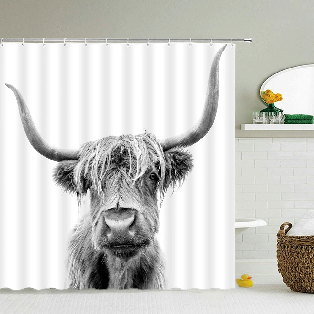 Funny Shower Curtains Bathroom Curtain With Hooks Decor Waterproof Cat