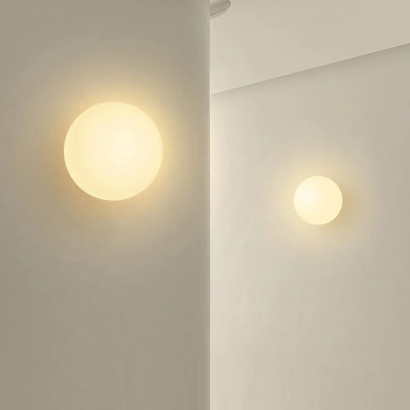 French Bauhaus Glass Ball Wall Lamp
